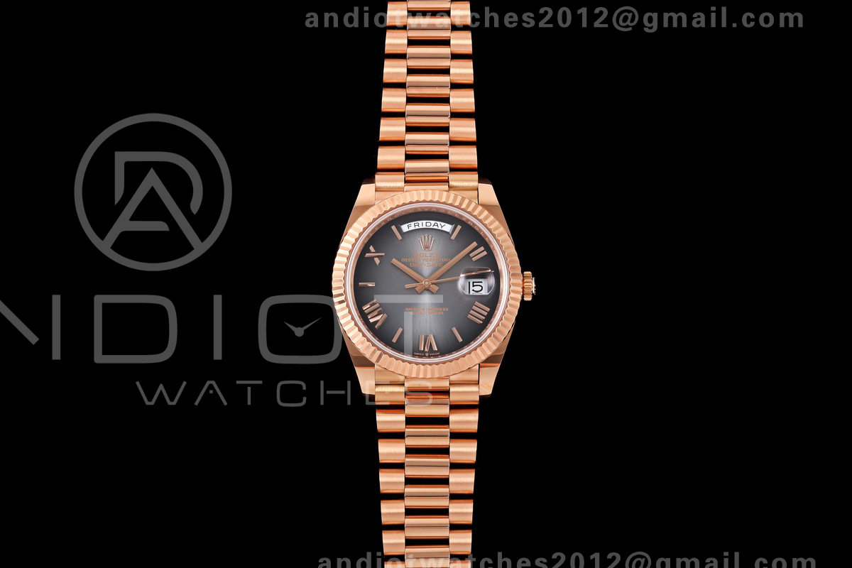DayDate 40 228235 QF 1:1 Best Edition Gray Ombre Roman Dial on President Bracelet JH3255 Free Sprung V9